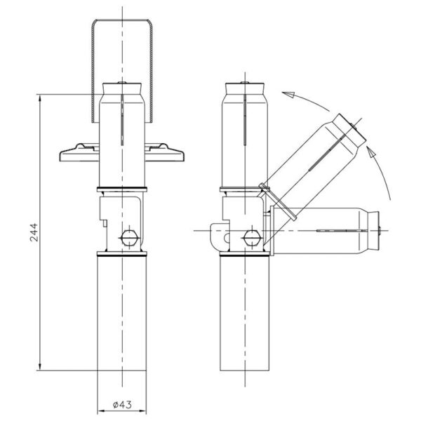 Anclaje articulado sin pletina para piscina - Imagen 2